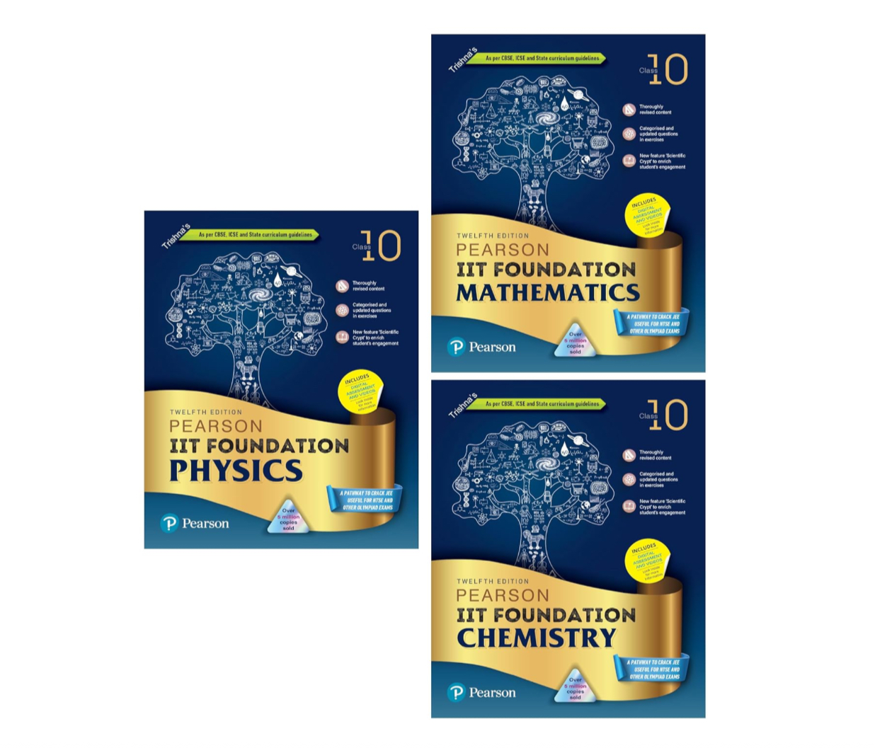 Pearson IIT Foundation'24- Physics+ Chemistry + Maths Class 10 for JEE, NTSE, Olympiad| Revised CBSE|Free access to elibrary & Myinsights Self Preparation - 6th Edition By Pearson 