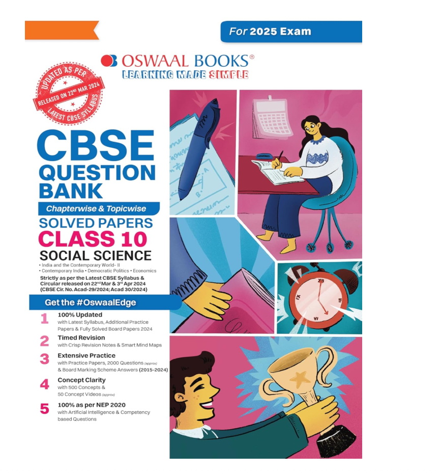 Oswaal CBSE Question Bank Class 10 Set of 4 Books | English | Maths Standard | Science | Social Science | Chapterwise | Topicwise | Solved Papers | For 2025 Board Exams