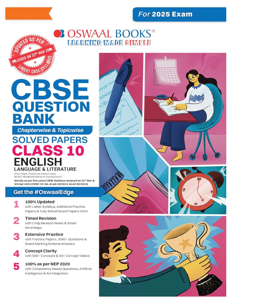 Oswaal CBSE Question Bank Class 10 English Language & Literature, Chapterwise and Topicwise Solved Papers For Board Exams 2025