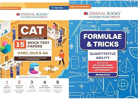Oswaal CAT 15 Mock Test Papers and Formulae & Tricks