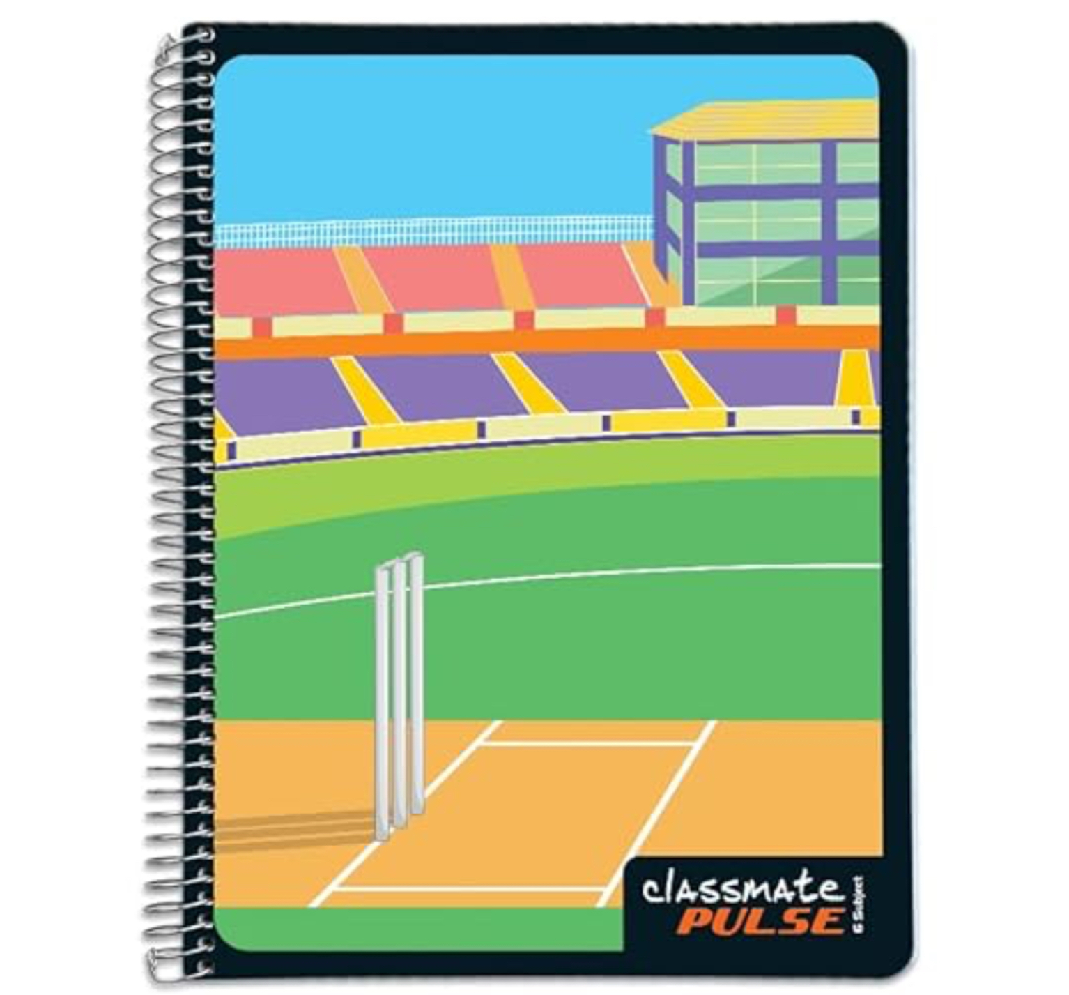 Classmate Pulse 6 Subject Spiral Notebook - Pack of 1 | Single Line | 300 Pages | 26.7cm x 20.3cm | Attractive Cover Designs (Designs might vary) | Soft Cover | Notebooks for College Students