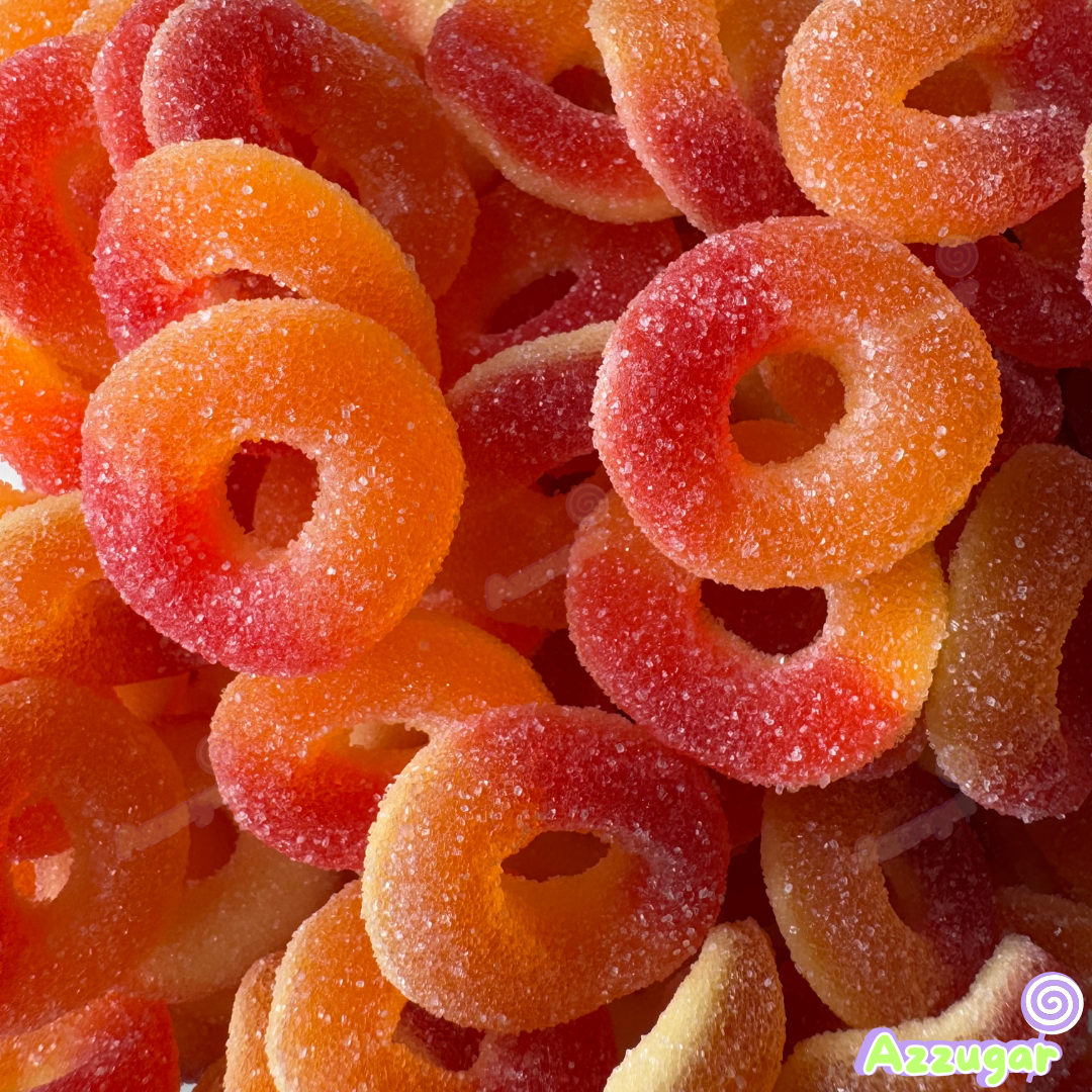 Anneaux pêches acidulés - 100g ⚡