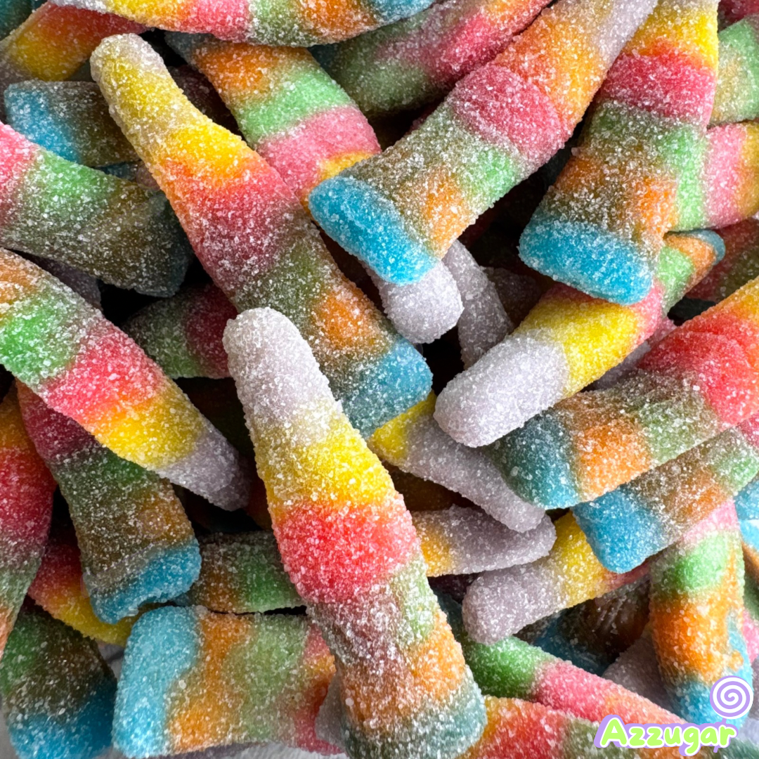 Bouteilles multicolores acidulées - 100g 