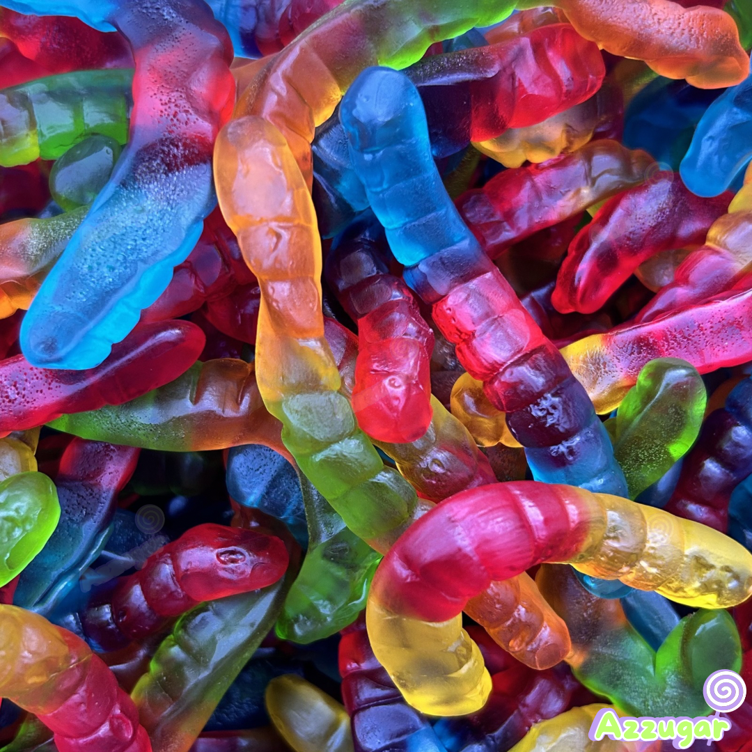 Serpents multicolores lisses - 100g