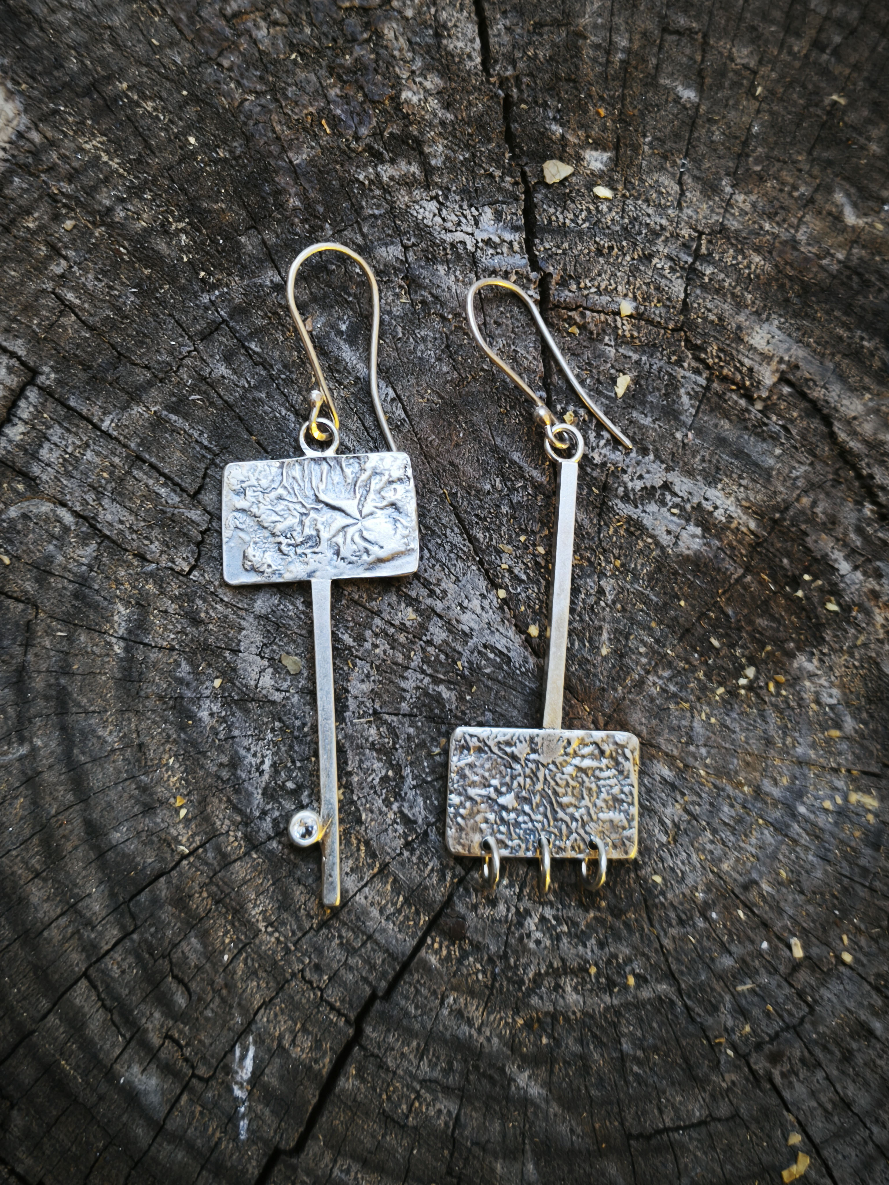 Pendientes en plata asimétricos