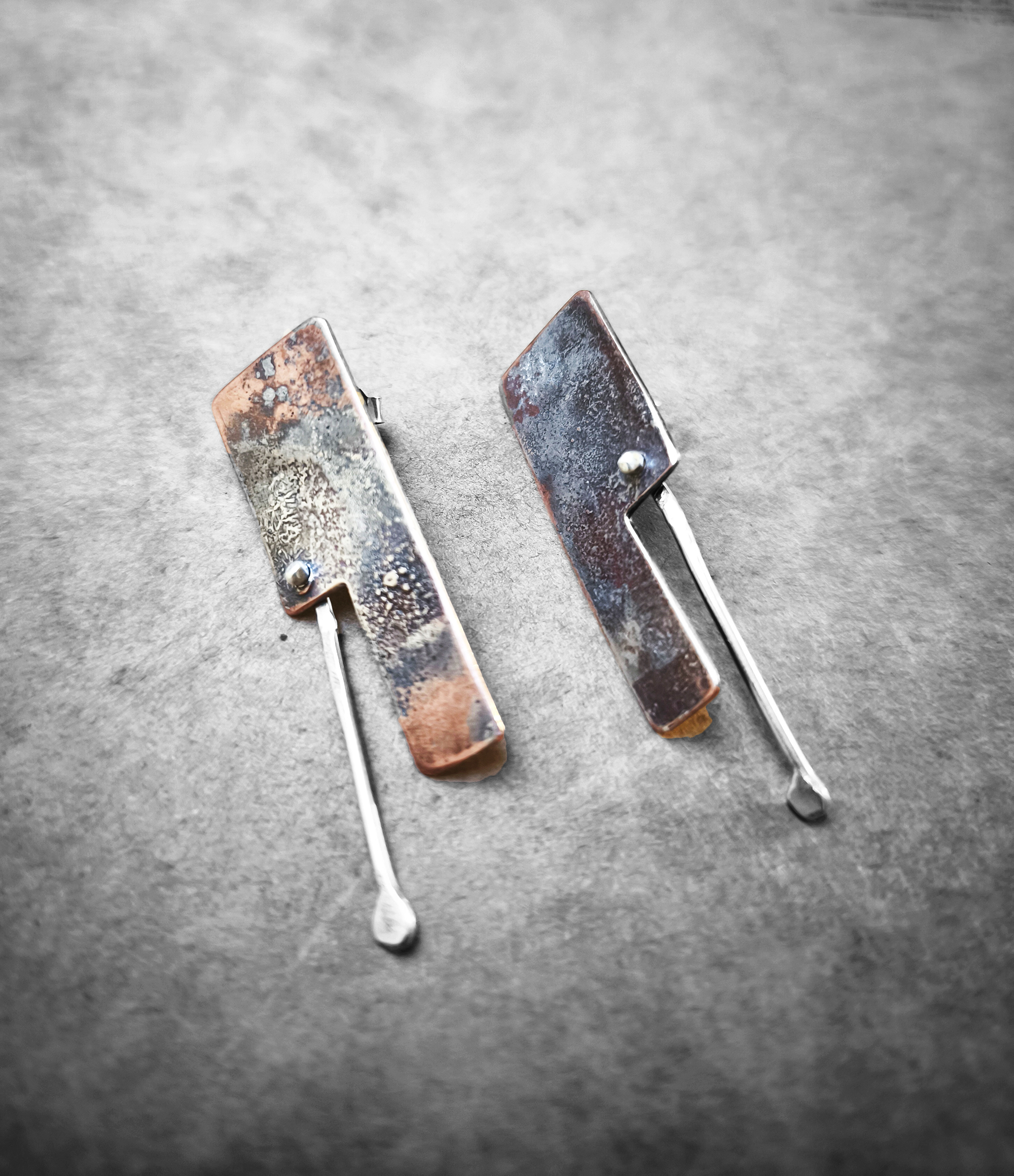 Pendientes de Cobre patinado