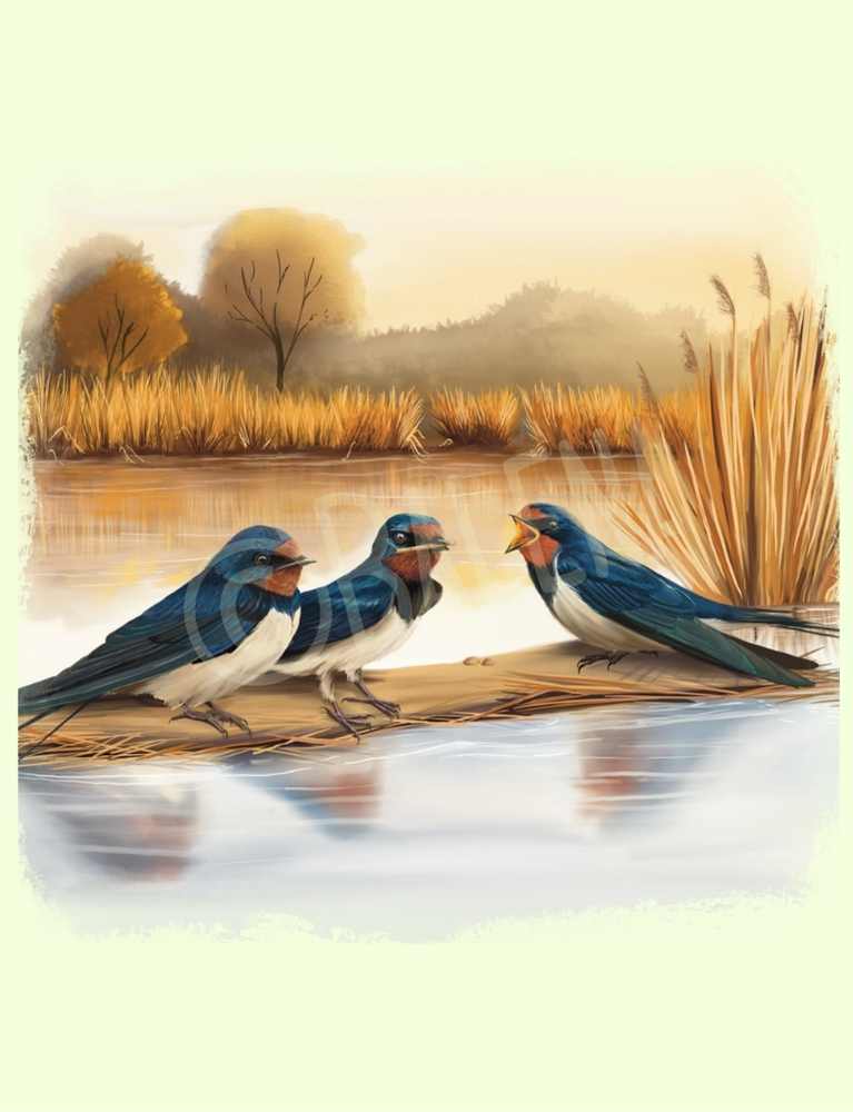 Lámina Golondrinas (otoño) 