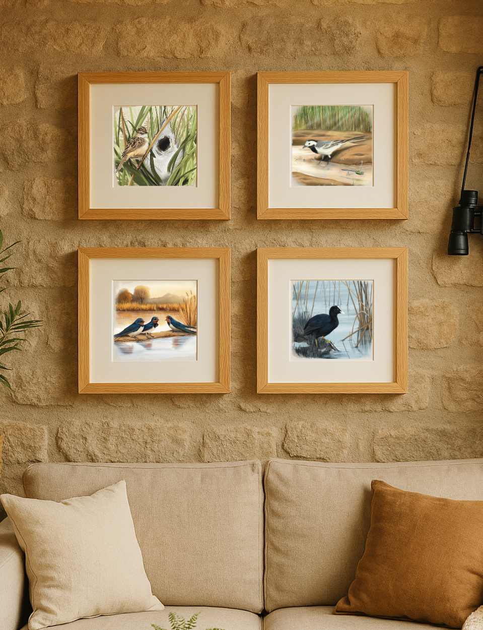 Colección 4 Láminas "Las 4 estaciones en el humedal"