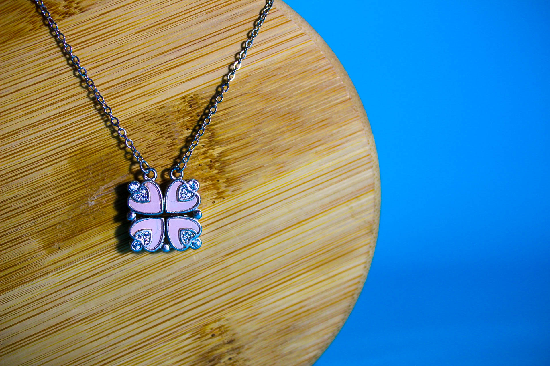 Heart Charm Necklace (Pink)