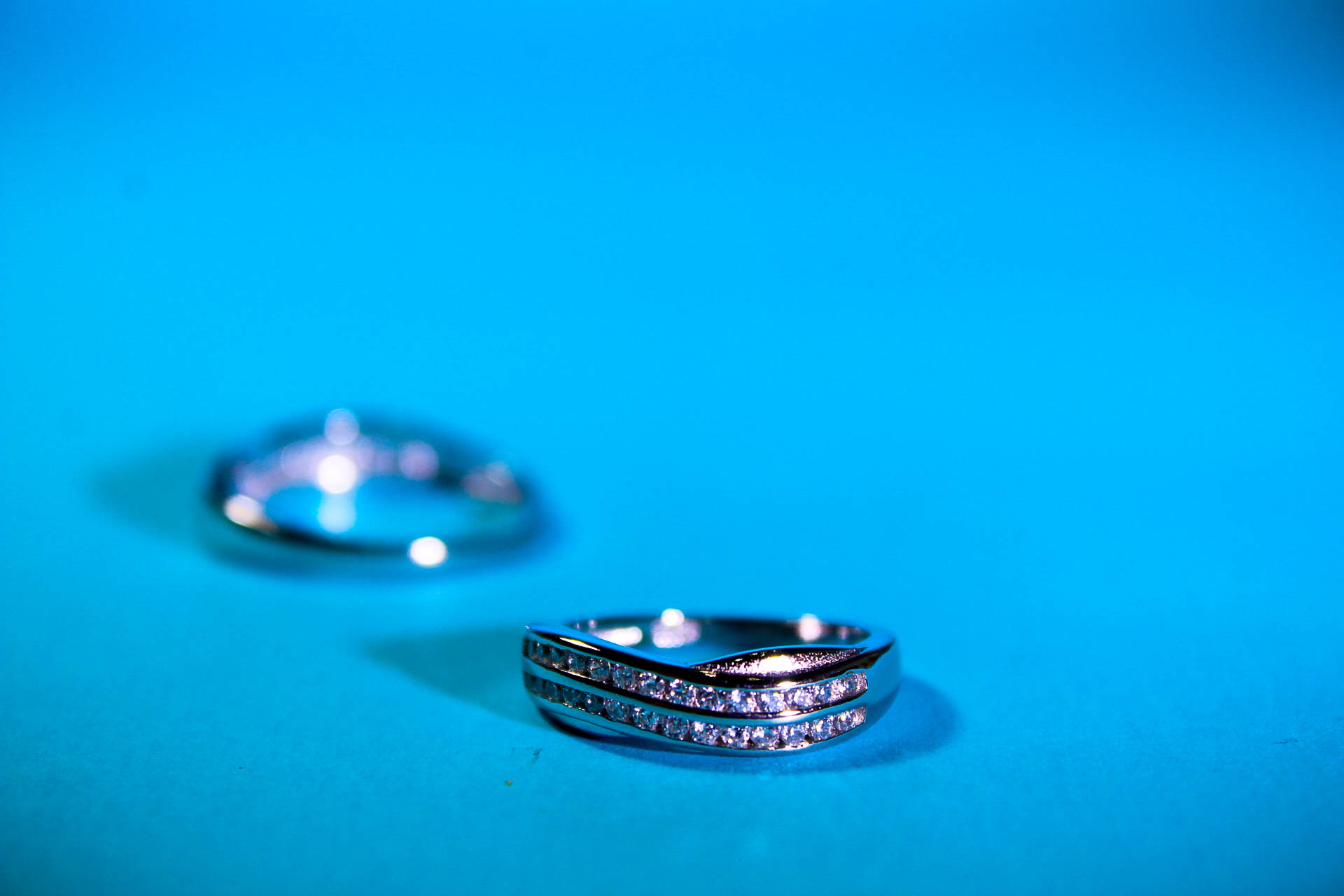 Silver Diamond Wedding Bands