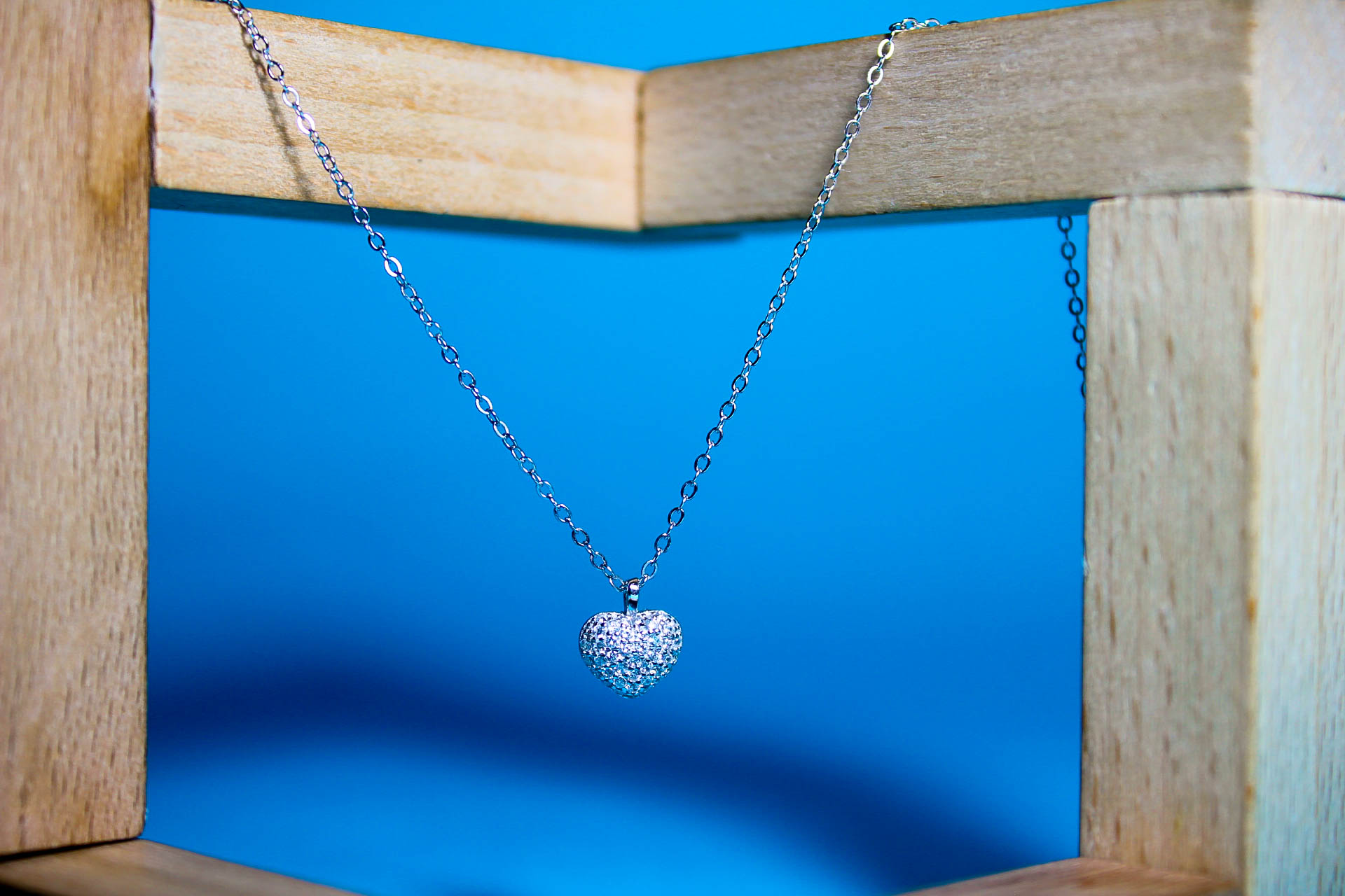 Silver Heart Diamond Necklace