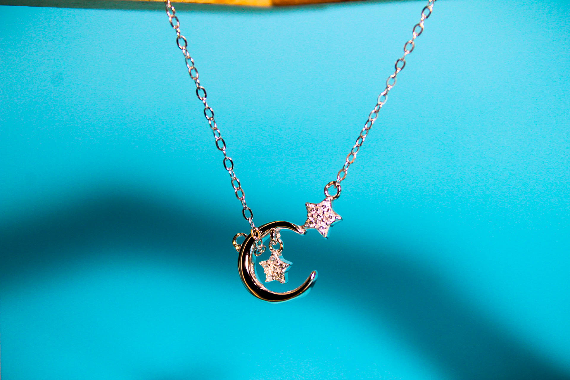 Silver Moon and Star Necklace