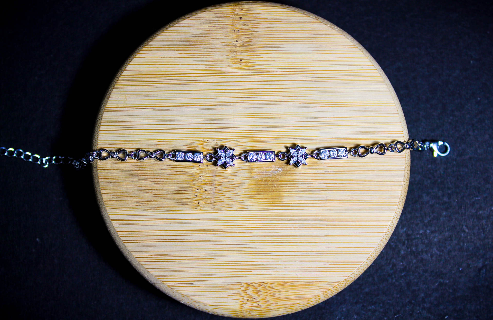 Silver Bracelet with Diamond Accents