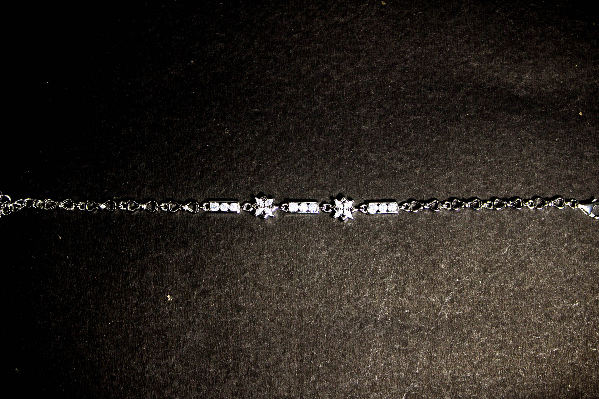 Silver Bracelet with Diamond Accents