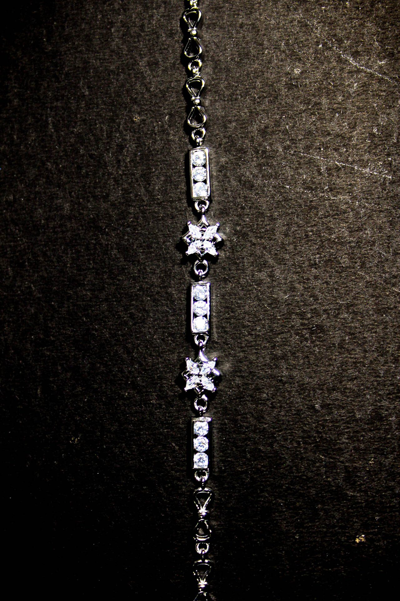 Silver Bracelet with Diamond Accents
