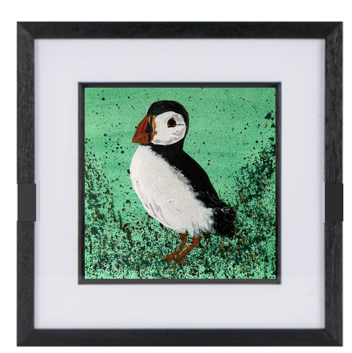 Framed standing Puffin 