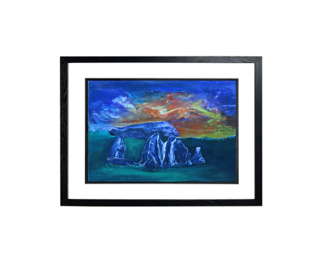 Pentre Ifan Night Sky Framed Print 20" x 16"