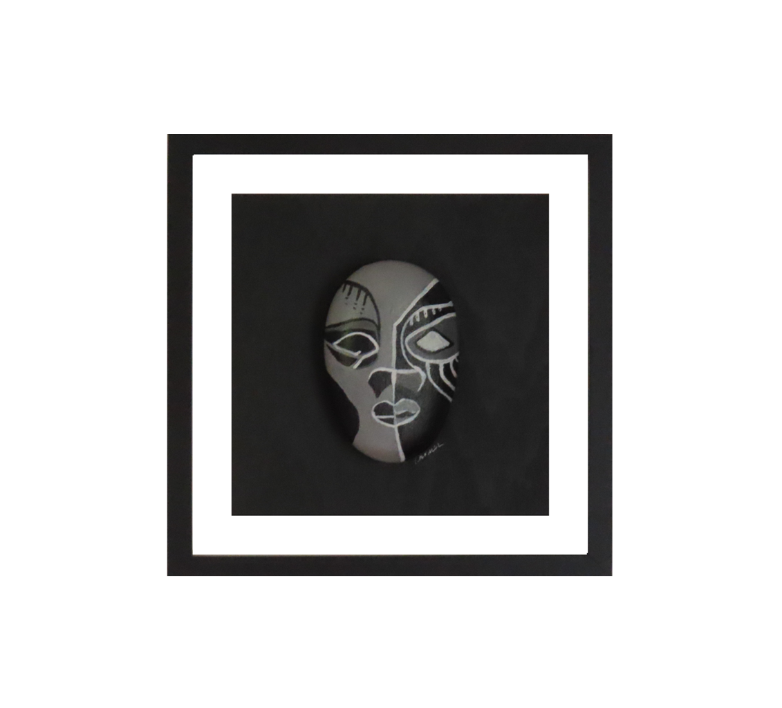 African Mask Glassless Frame 11"x11"