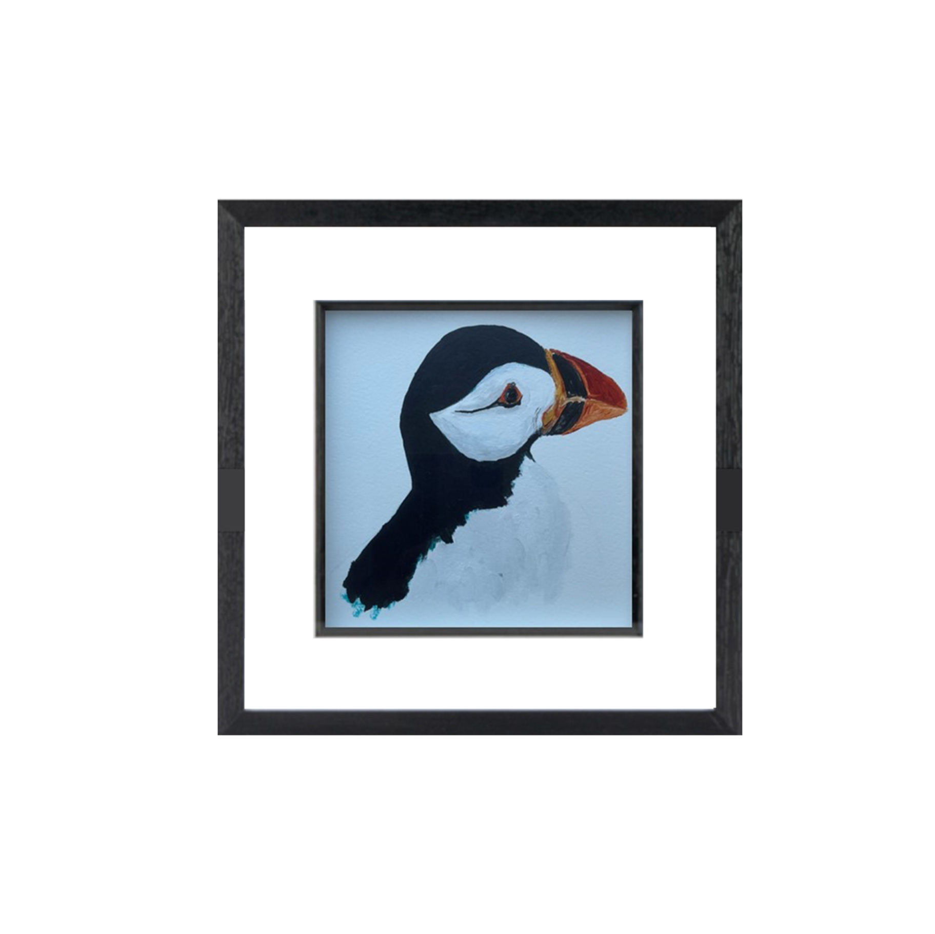 Puffin Portrait Framed Print 8" x 8"