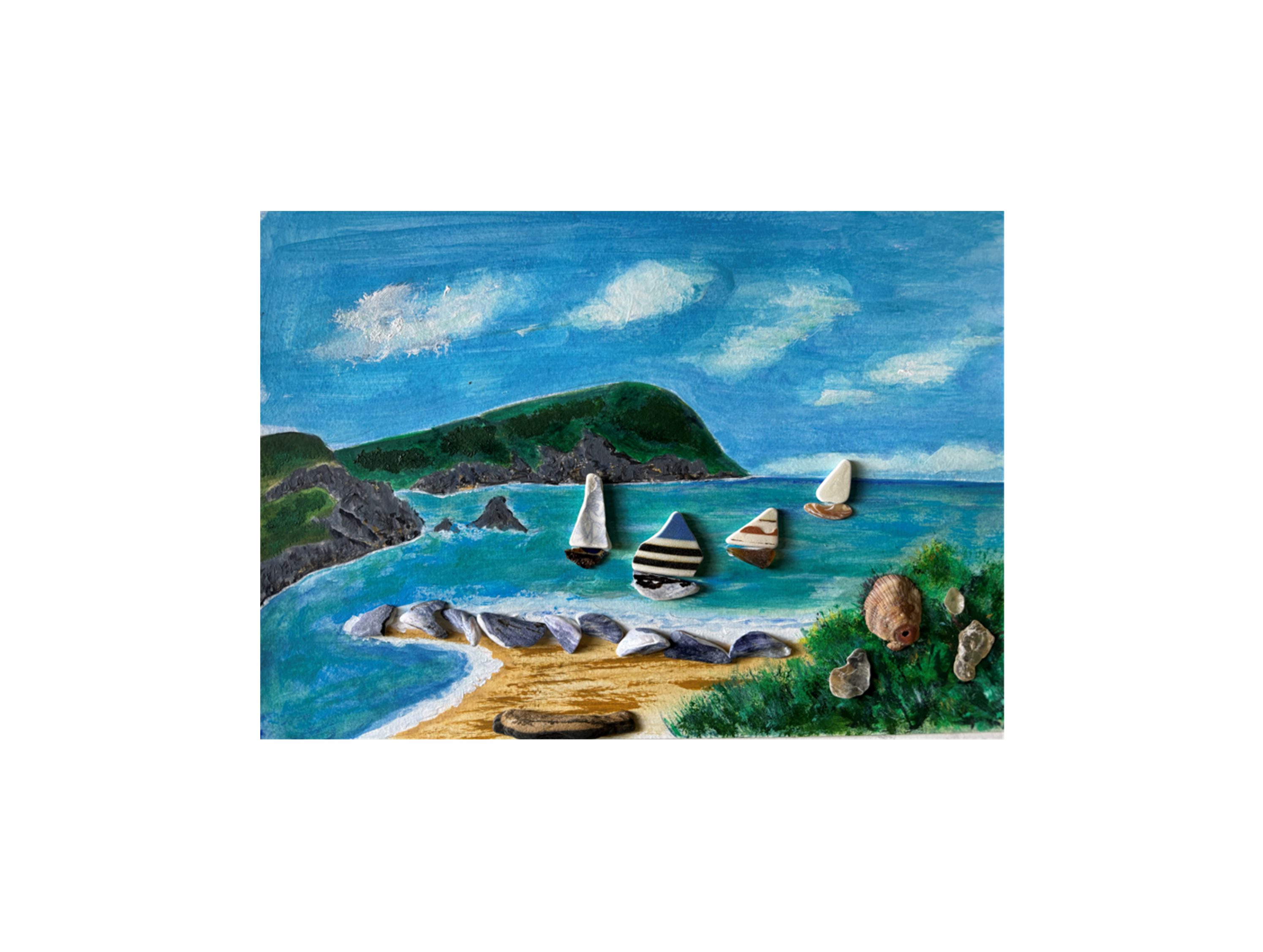 Sea Crockery Yacht Race Canvas Print 16" x 12"