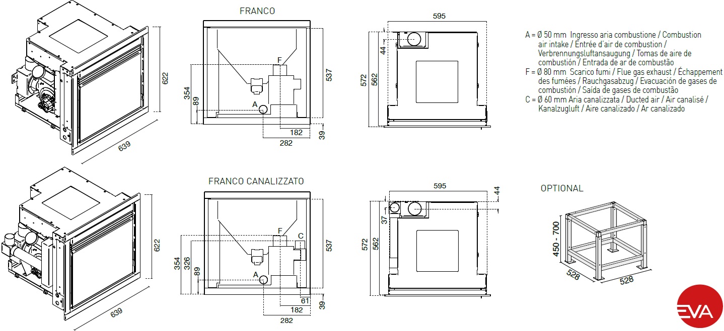 Granulinė kapsulė Eva Calor Franco 9,5 kW