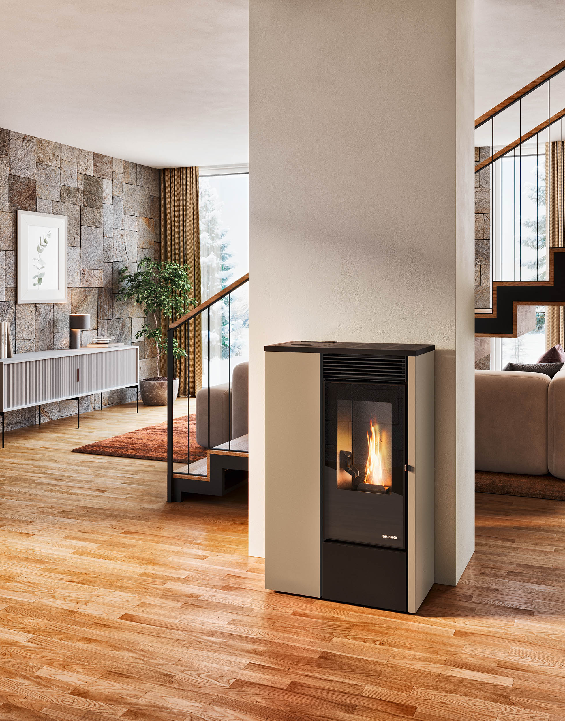 Granulinė krosnelė Eva Calor Vanessa 9,5 kW