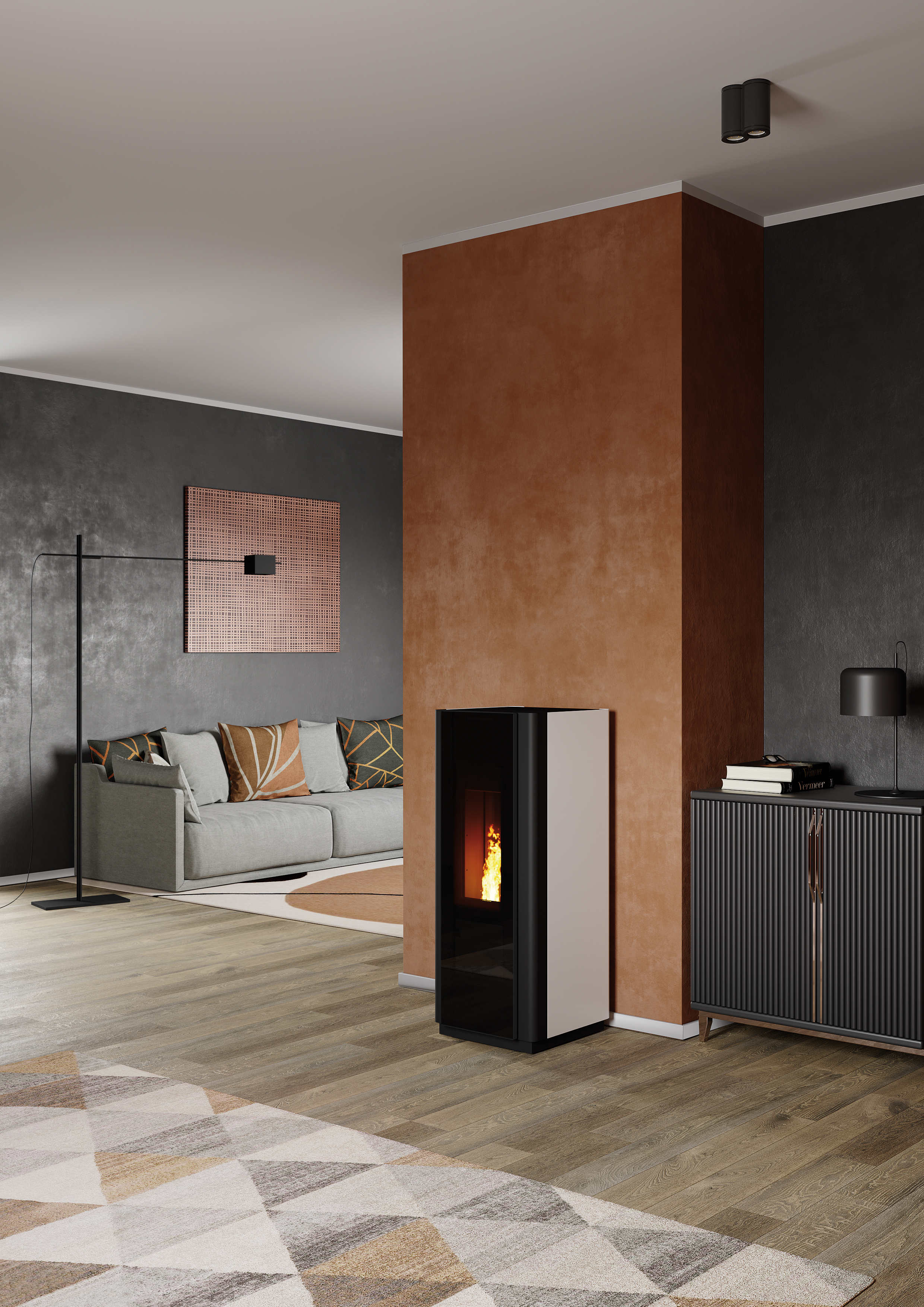 Granulinė krosnelė  Eva Calor Quadra 9 kW