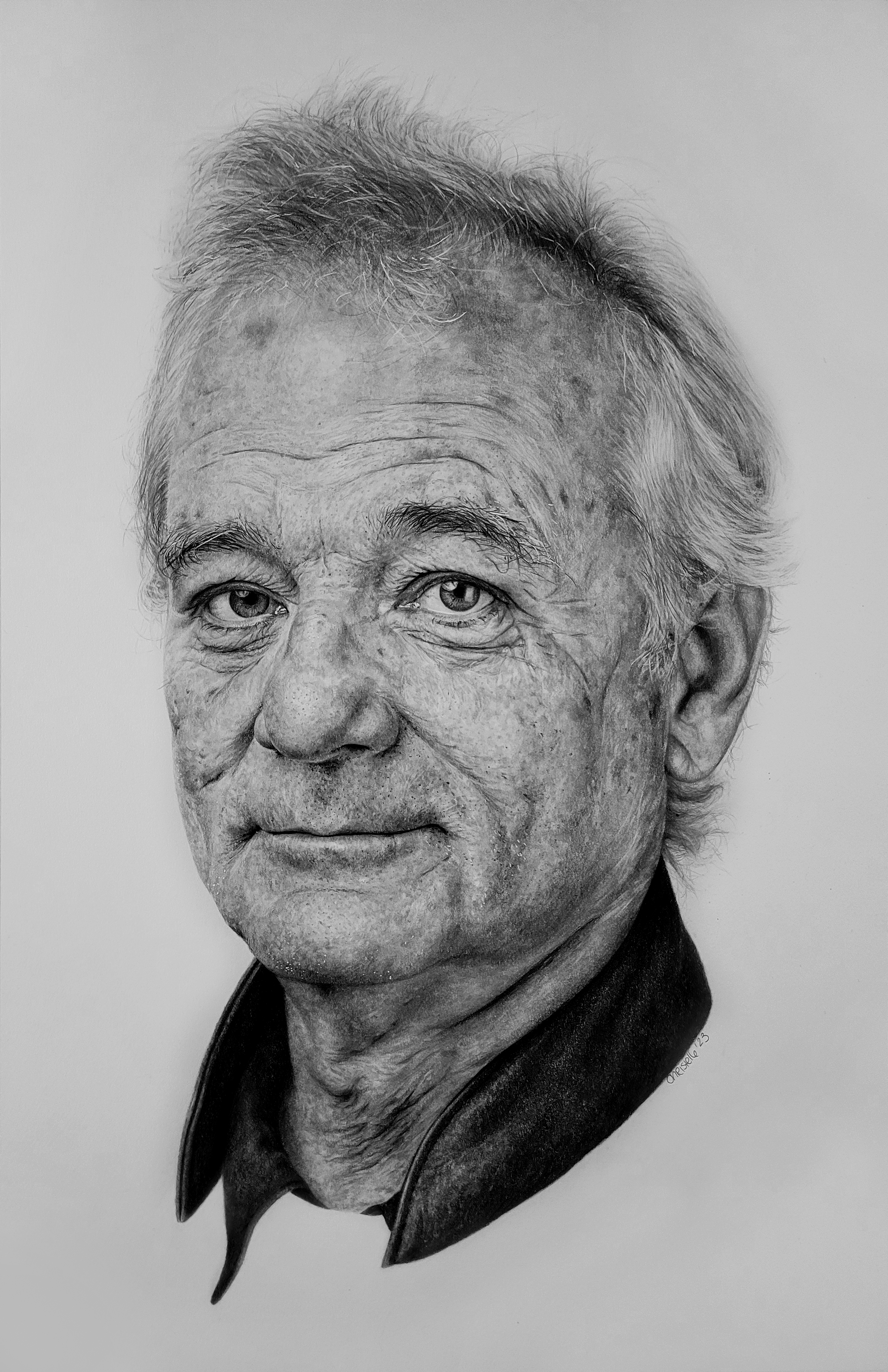 Original pencil drawing of Bill Murray