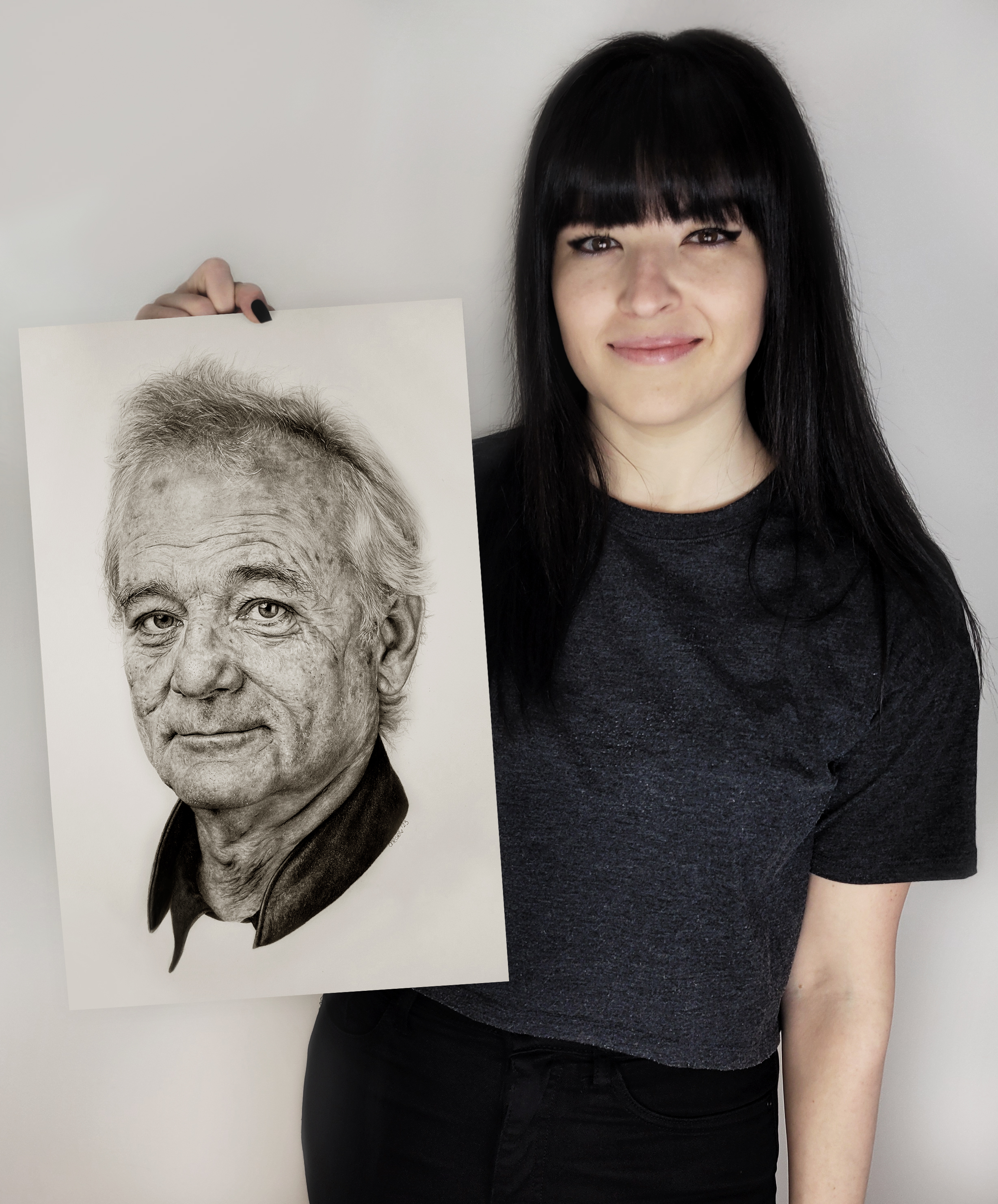 Original pencil drawing of Bill Murray