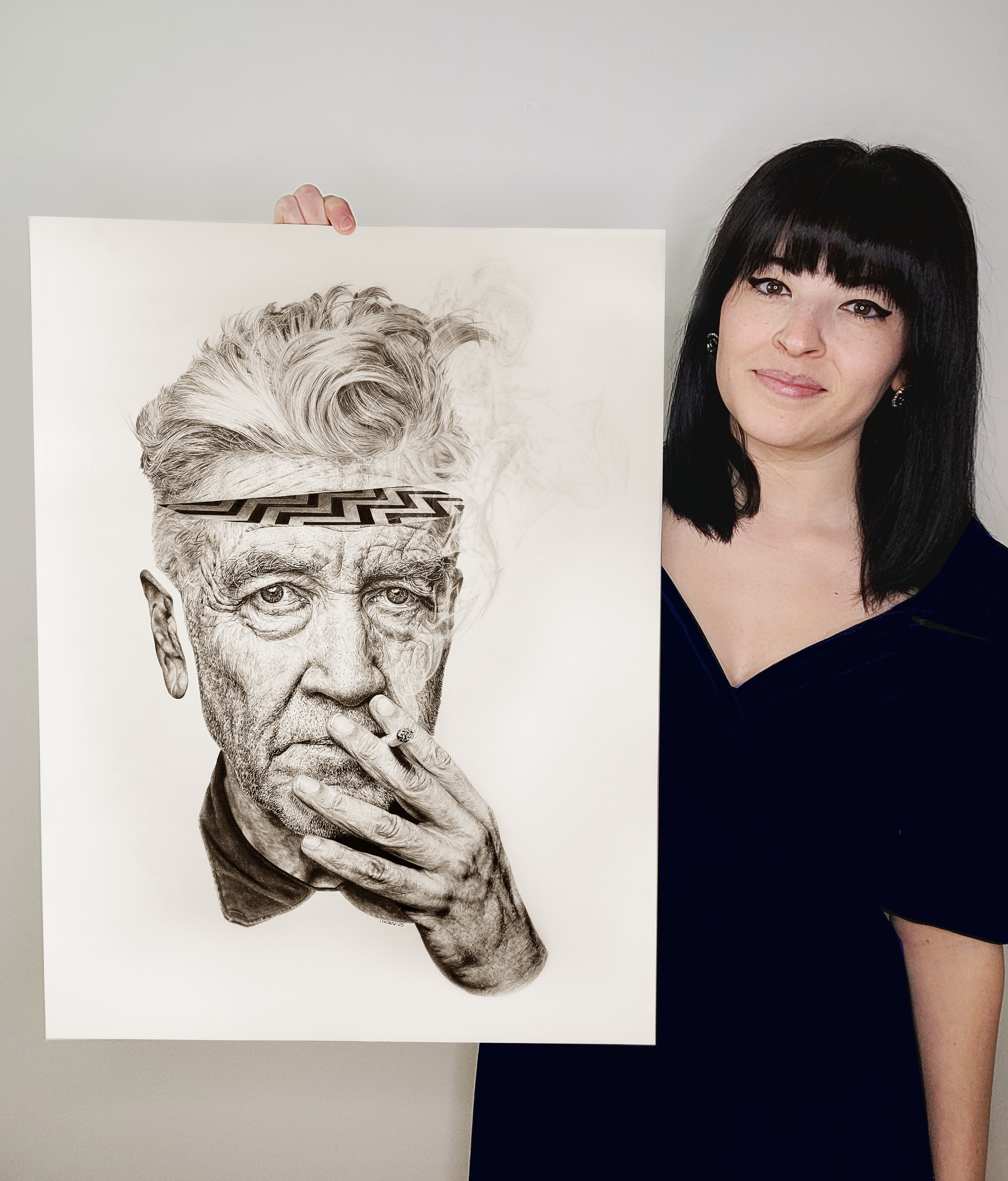 Original pencil drawing of David Lynch