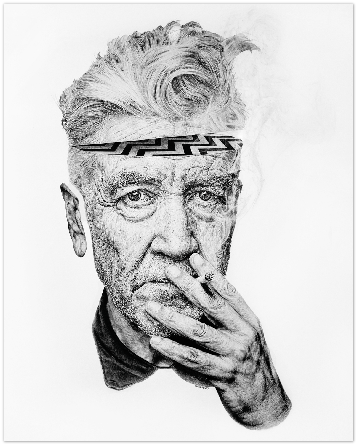 LIMITED EDITION - David Lynch pencil portrait print - ONLY 10 AVAILABLE
