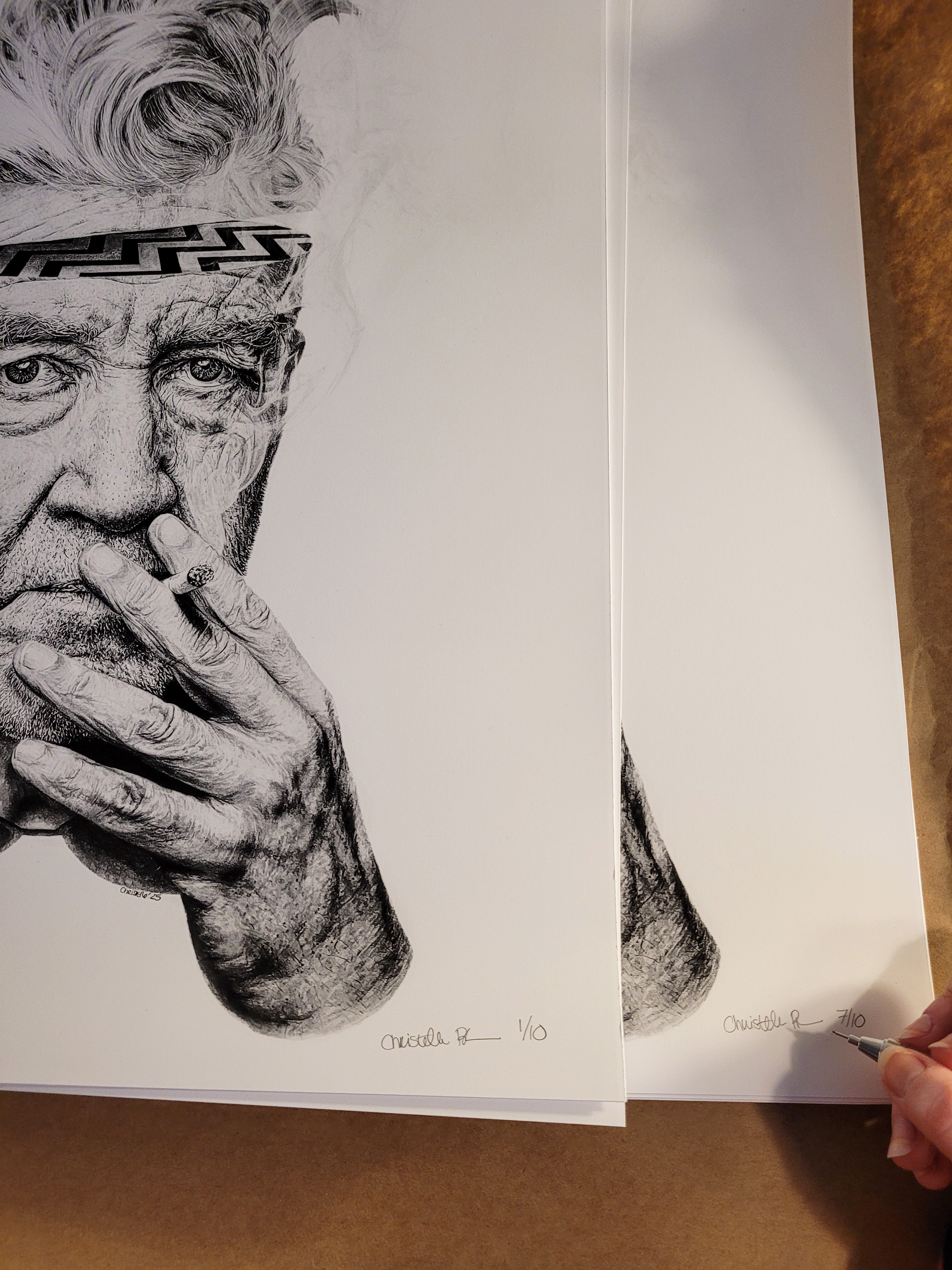 LIMITED EDITION - David Lynch pencil portrait print - ONLY 10 AVAILABLE