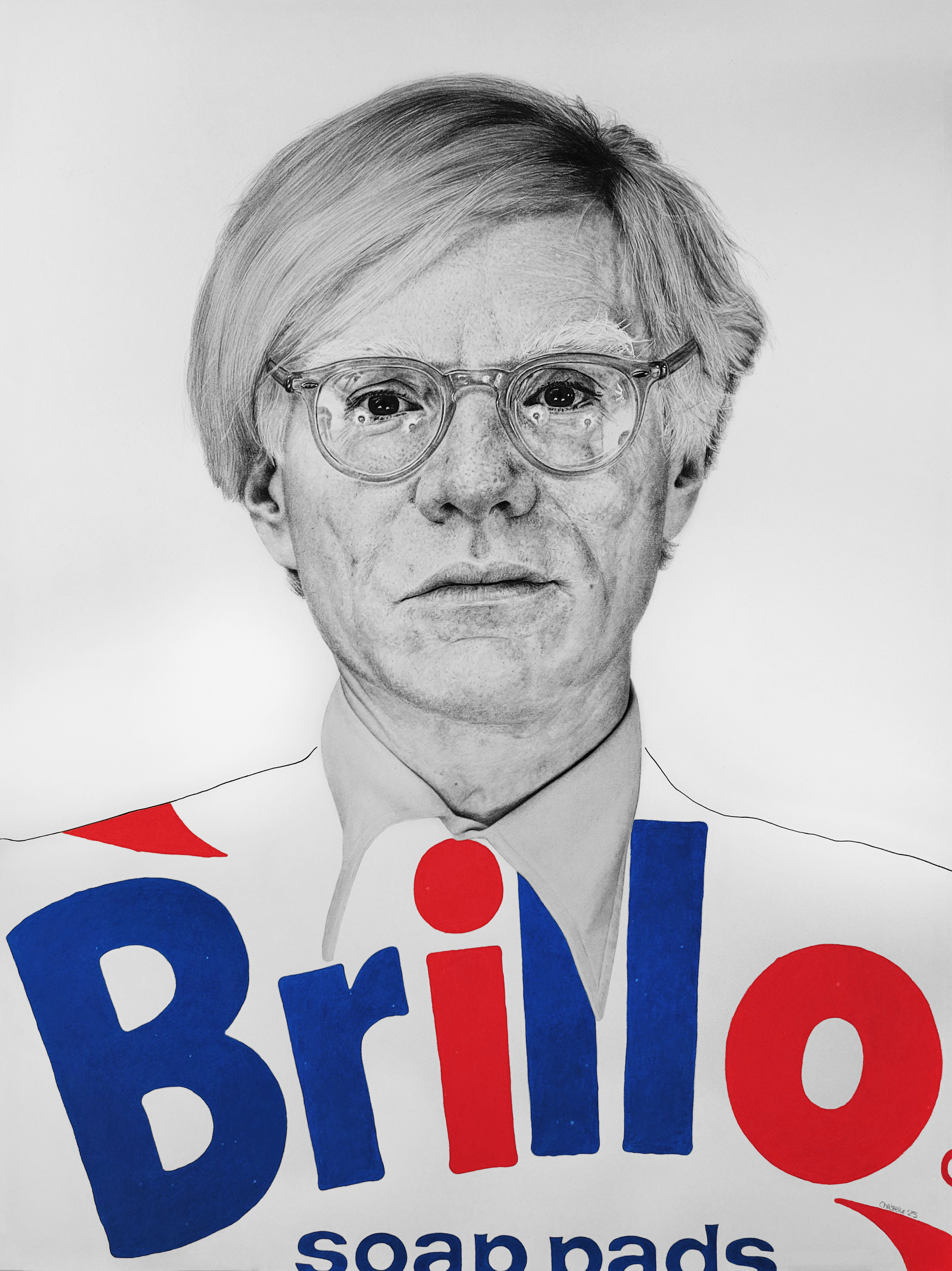 Original pencil drawing of Andy Warhol