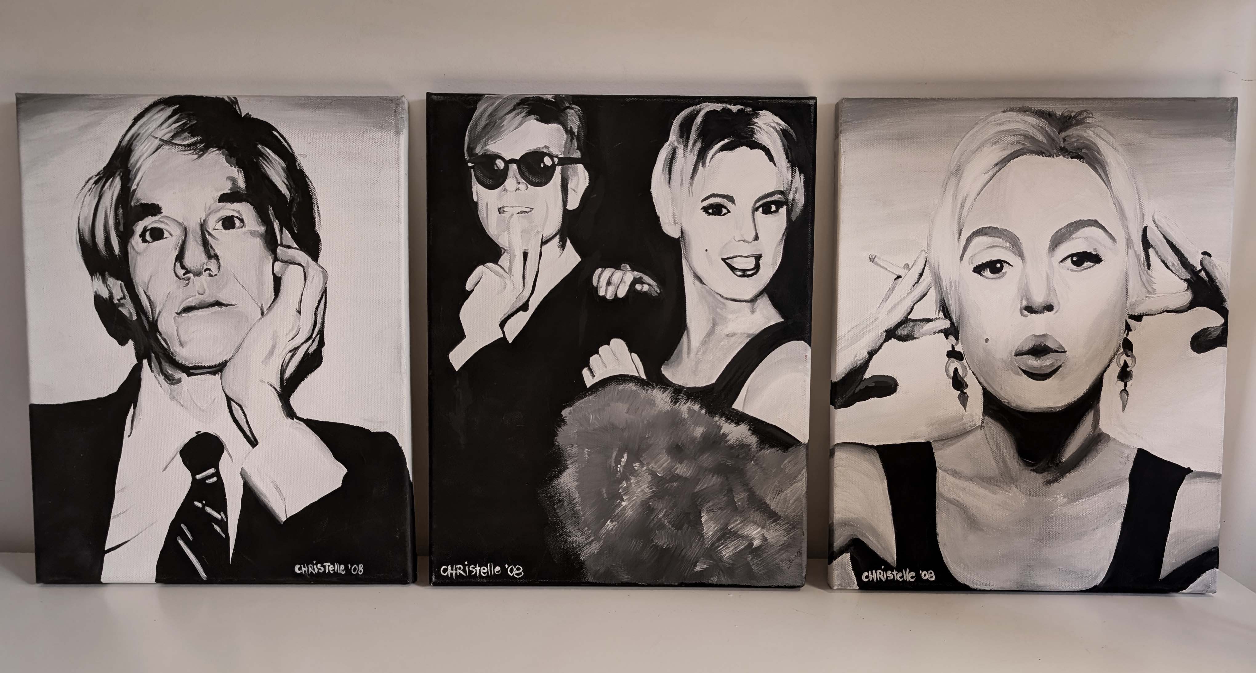 Paintings of Andy Warhol and Edie Sedgwick
