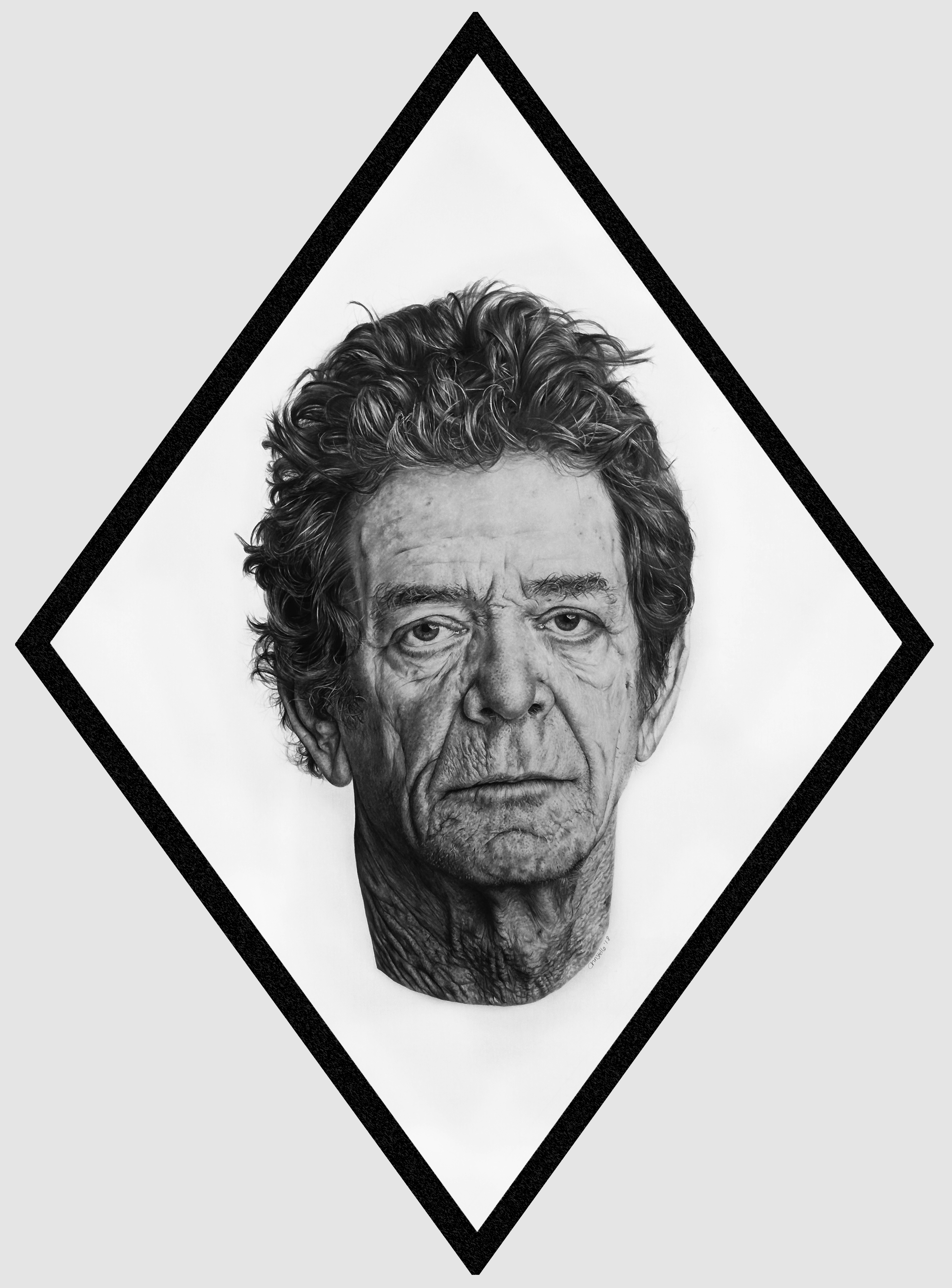 Original pencil drawing of Lou Reed