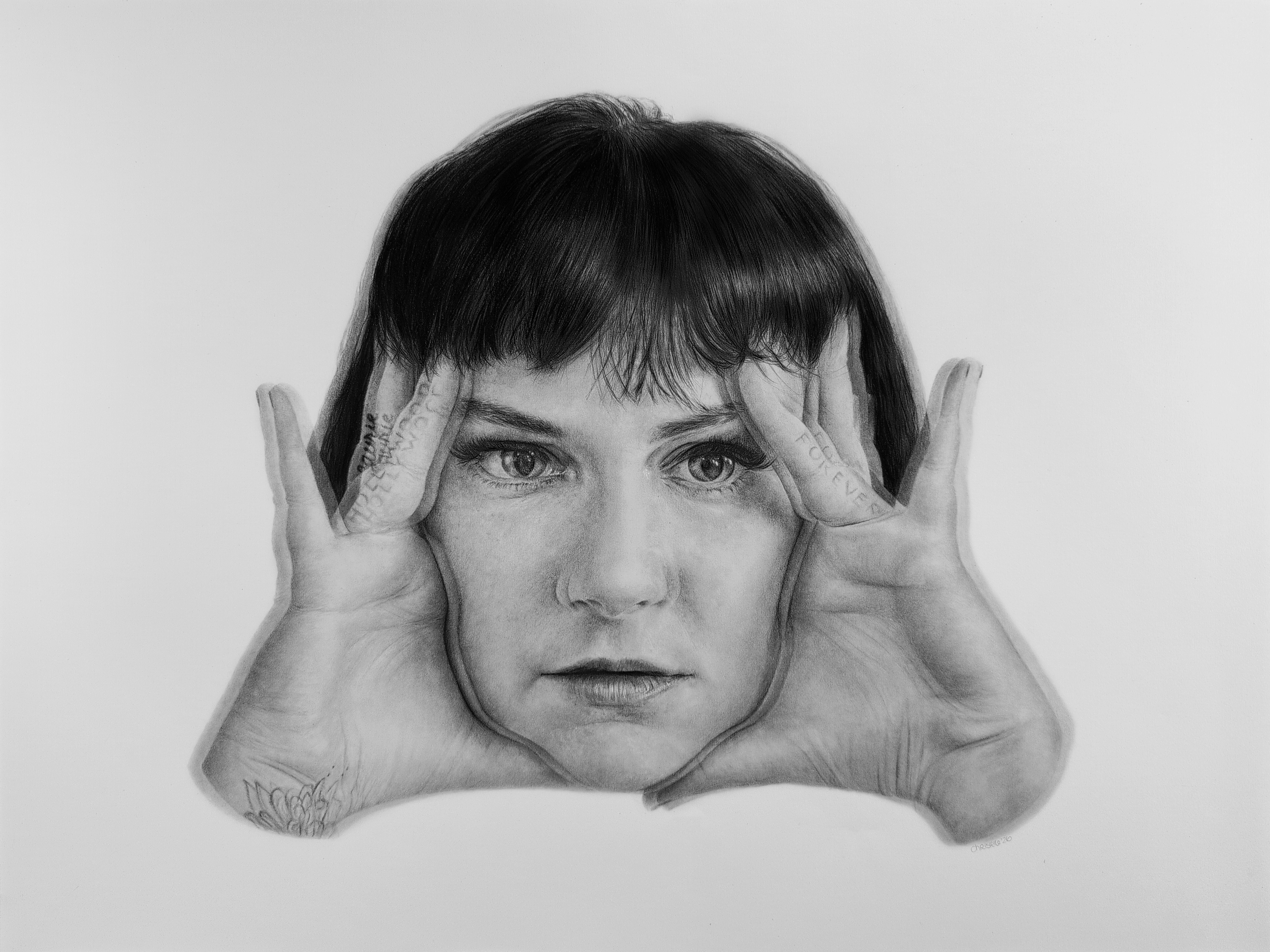 Original pencil drawing - ''Famesick'' Lena Dunham