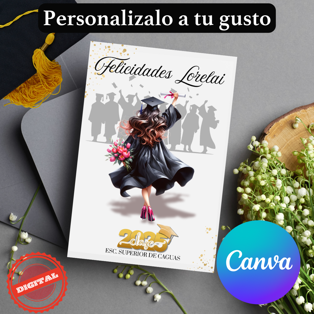 Tarjeta de graduación personalizada para Graduandas