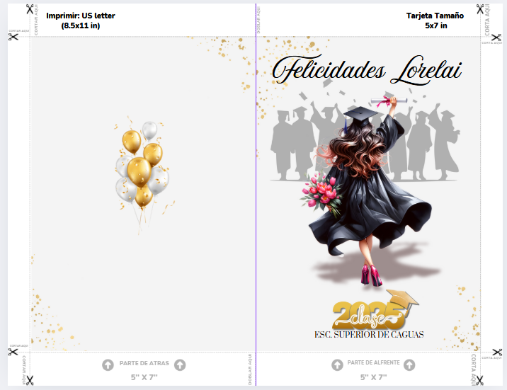 Tarjeta de graduación personalizada para Graduandas