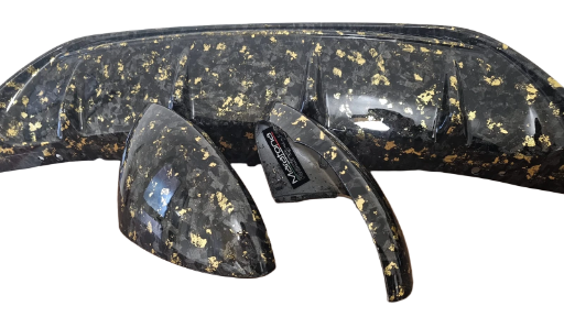 KIT CARBON LOOK FORGIATO CON FOGLIA D'ORO