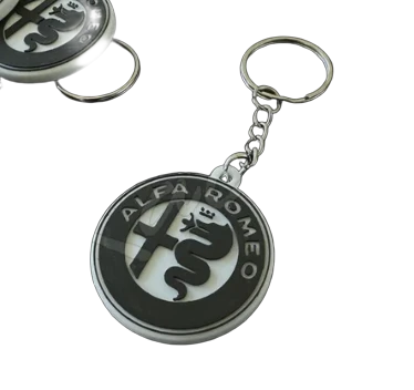 PORTACHIAVI LOGO ALFA BIANCO/NERO