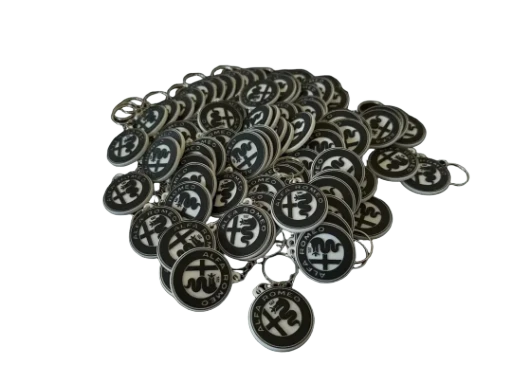 PORTACHIAVI LOGO ALFA BIANCO/NERO