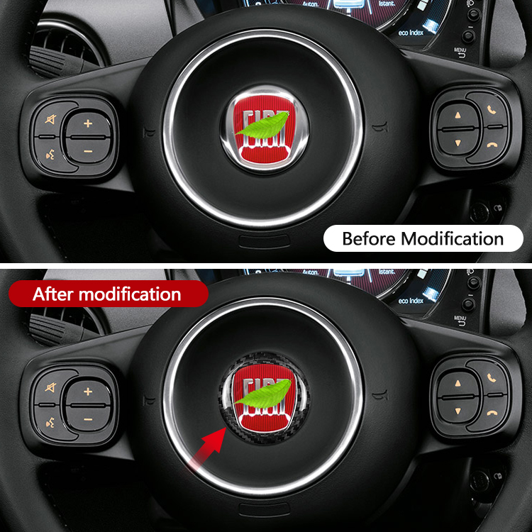 Steering Wheel Center Sticker for Fiat 500