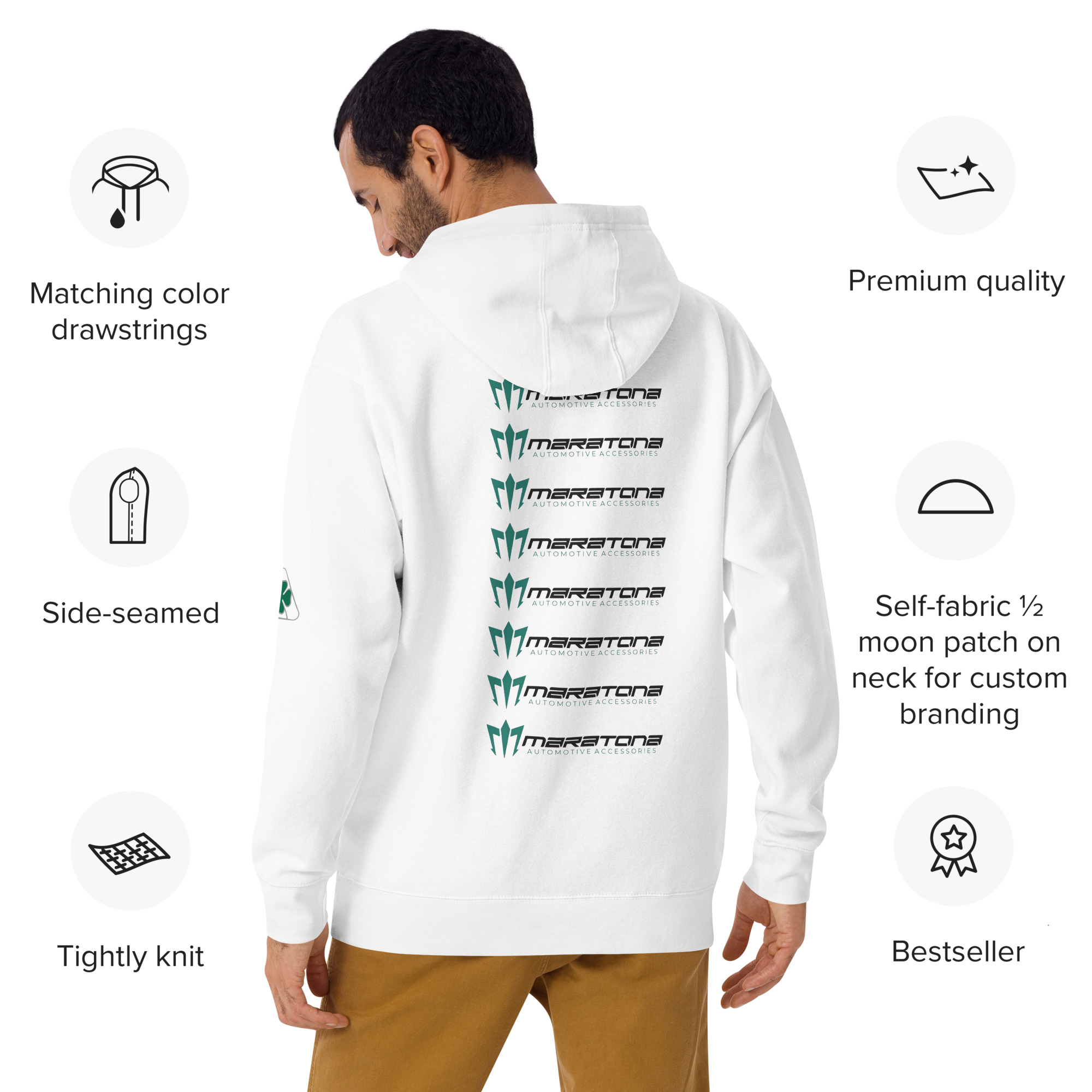 Felpa unisex premium con cappuccio
