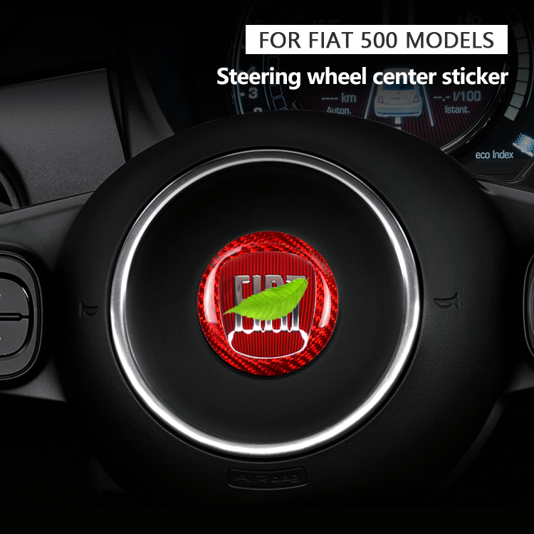 Steering Wheel Center Sticker for Fiat 500