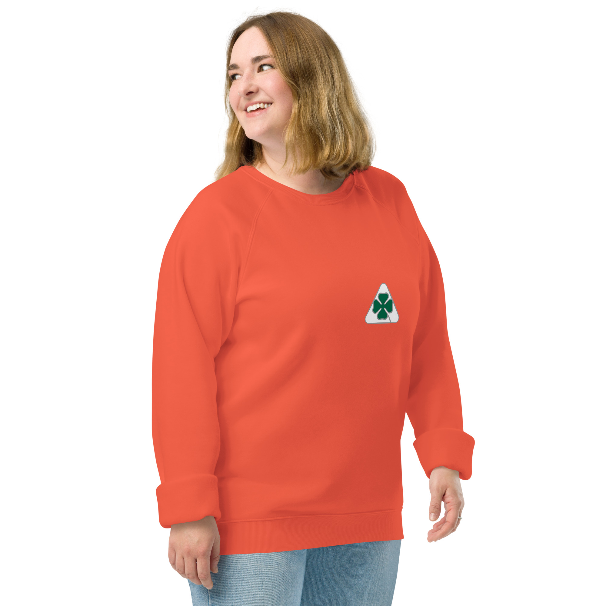 Unisex organic raglan sweatshirt