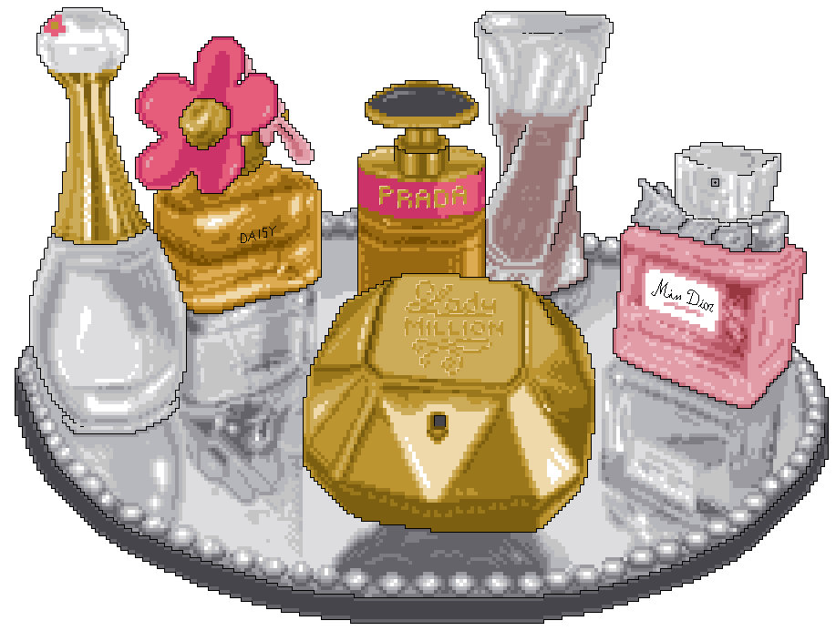 Bandeja con perfumes