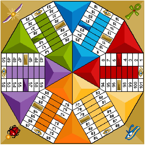 Pachís egipcio para 6 jugadores