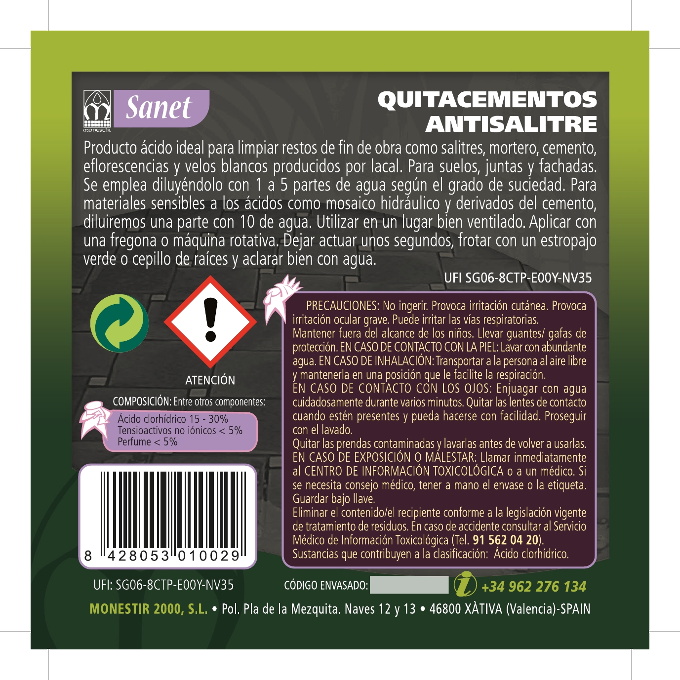 Quitacementos Antisalitre