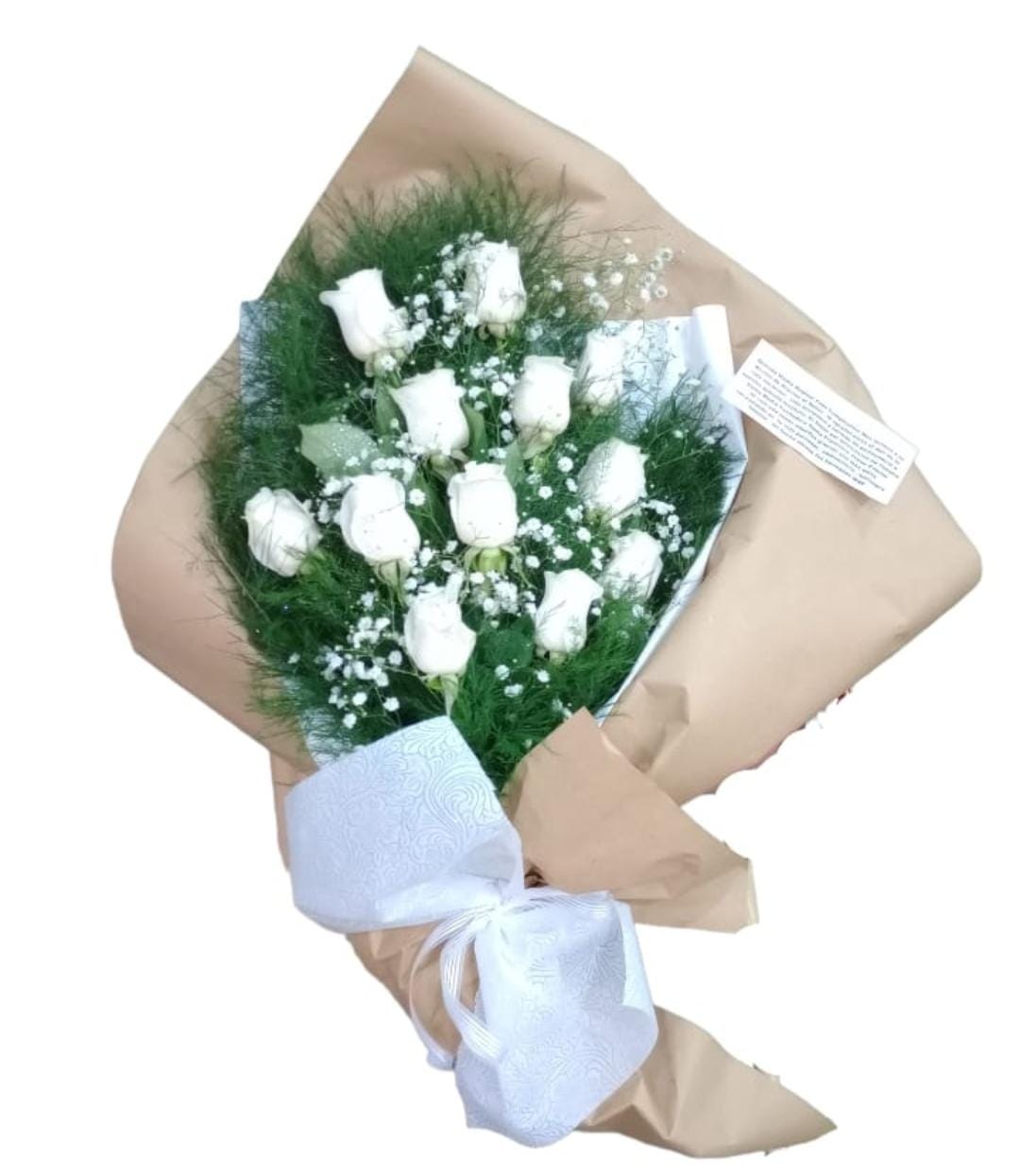 Ramo 12 rosas blancas premium