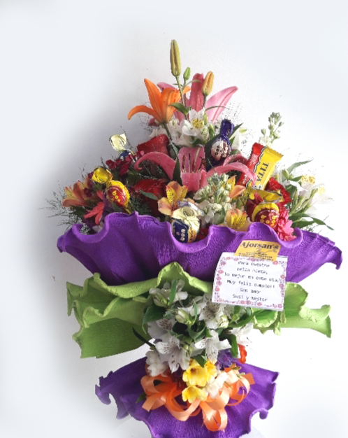 Ramo de Flores de Estacion + Golosinas